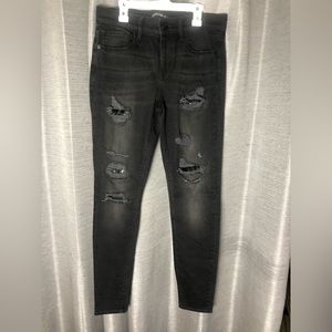 Express Black Distressed Denim Leggings